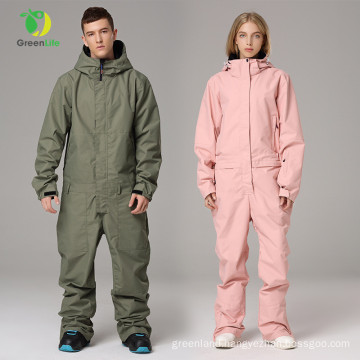 2021 Fashion Customized LOGO One Piece Plain Ski suits Waterproof White Season Ski Wear Jumpsuits